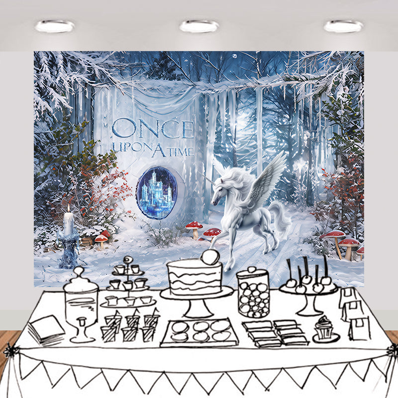 Winter Fairytale Backdrop Photobooth Prop 7x5ft