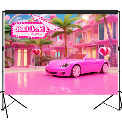 Pink Princess Backdrop Real World This Way Photobooth 7x5ft