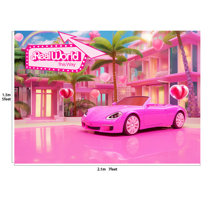 Pink Princess Backdrop Real World This Way Photobooth 7x5ft