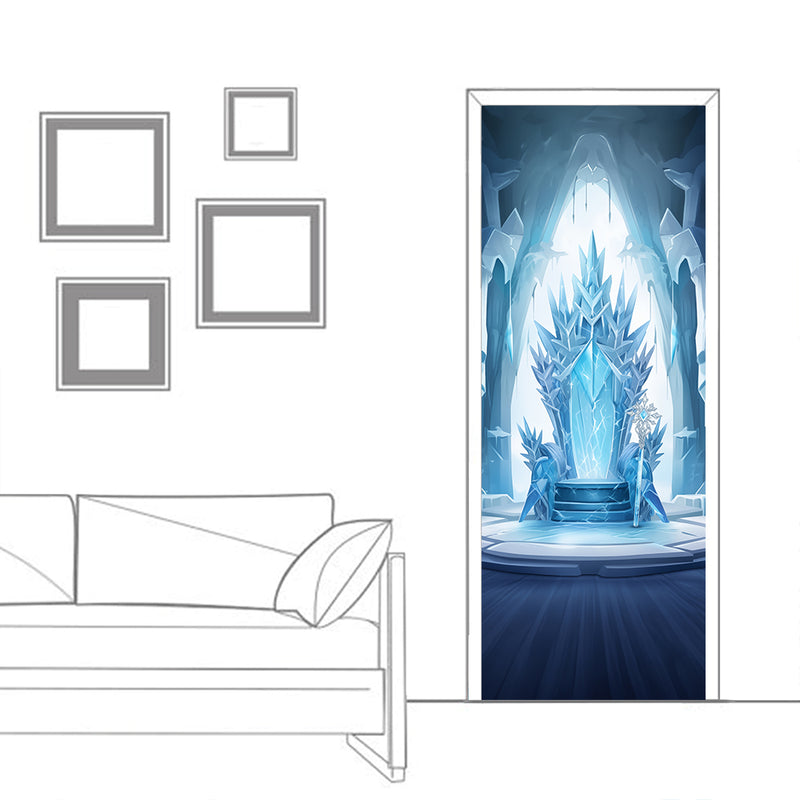 Ice Throne Door Cover Frozen Princess Backdrop 72x30inch