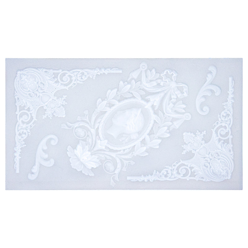 Cameo Flourish Silicone Mold 5-Cavity 7.6x4.3x0.5 Inches
