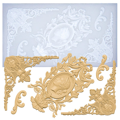 Cameo Flourish Silicone Mold 5-Cavity 7.6x4.3x0.5 Inches