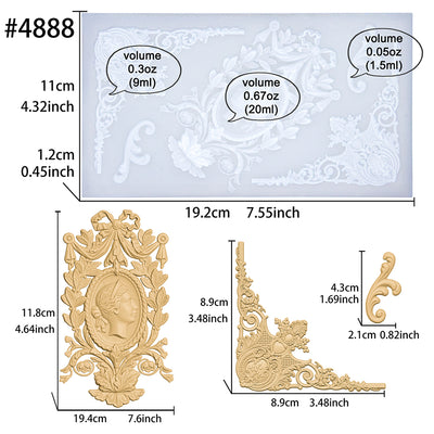 Cameo Flourish Silicone Mold 5-Cavity 7.6x4.3x0.5 Inches