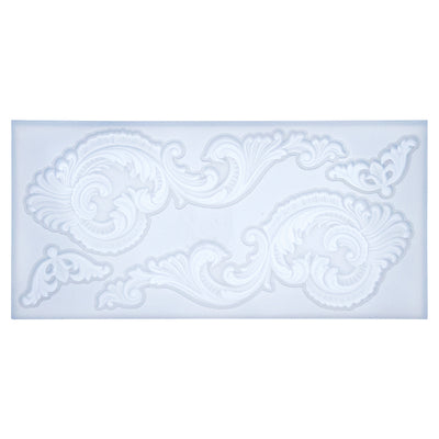 Baroque Scrolls Silicone Mold 4-Cavity 7.8x3.9x0.4 Inches