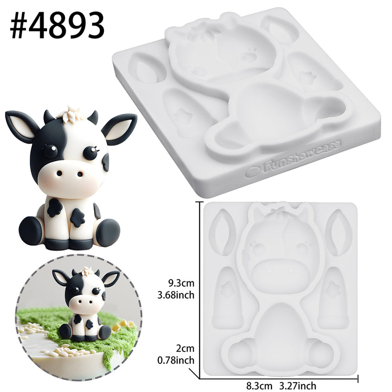 Farm Animal Cow Silicone Mold 3.7 Inches Tall