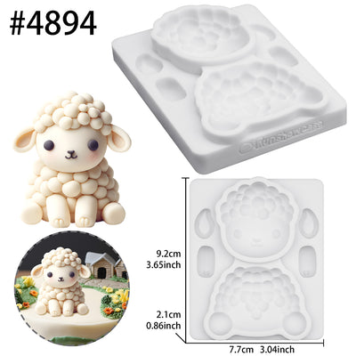 Farm Animal Sheep Silicone Mold 3.7 Inches Tall