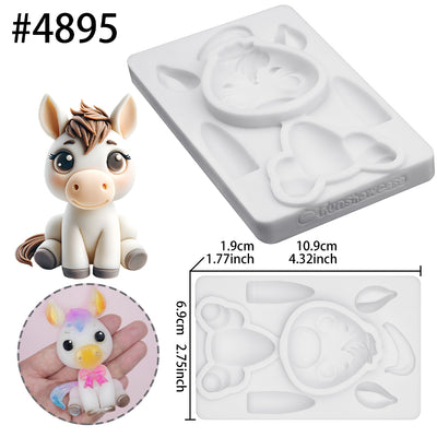 Farm Animal Horse Silicone Mold 4.3 Inches Tall