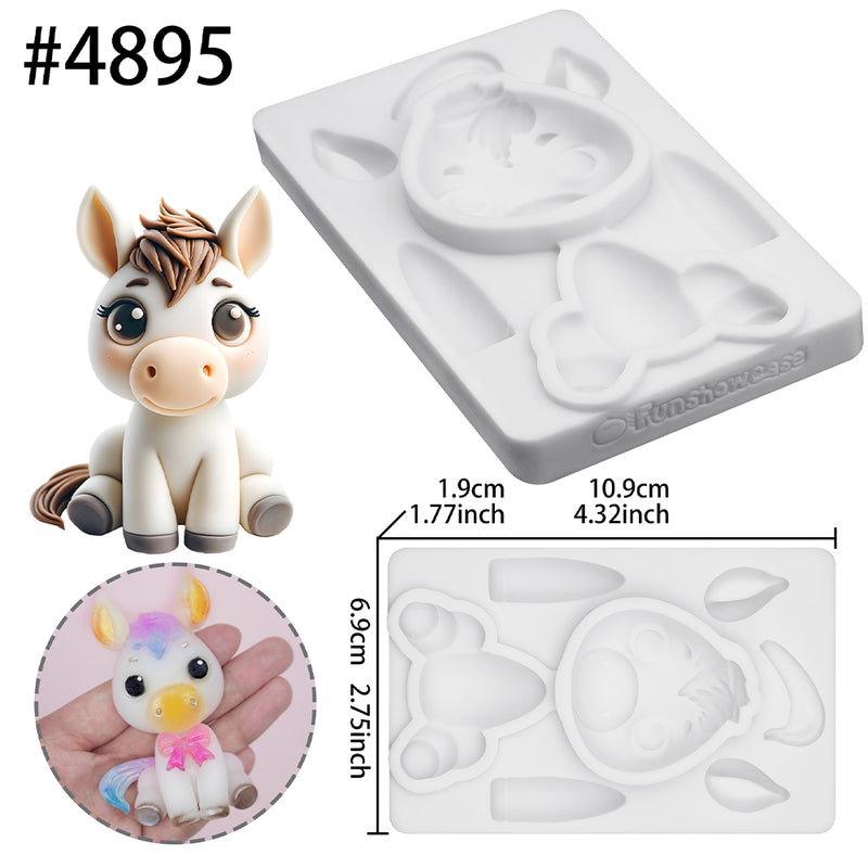 Farm Animal Horse Silicone Mold 4.3 Inches Tall