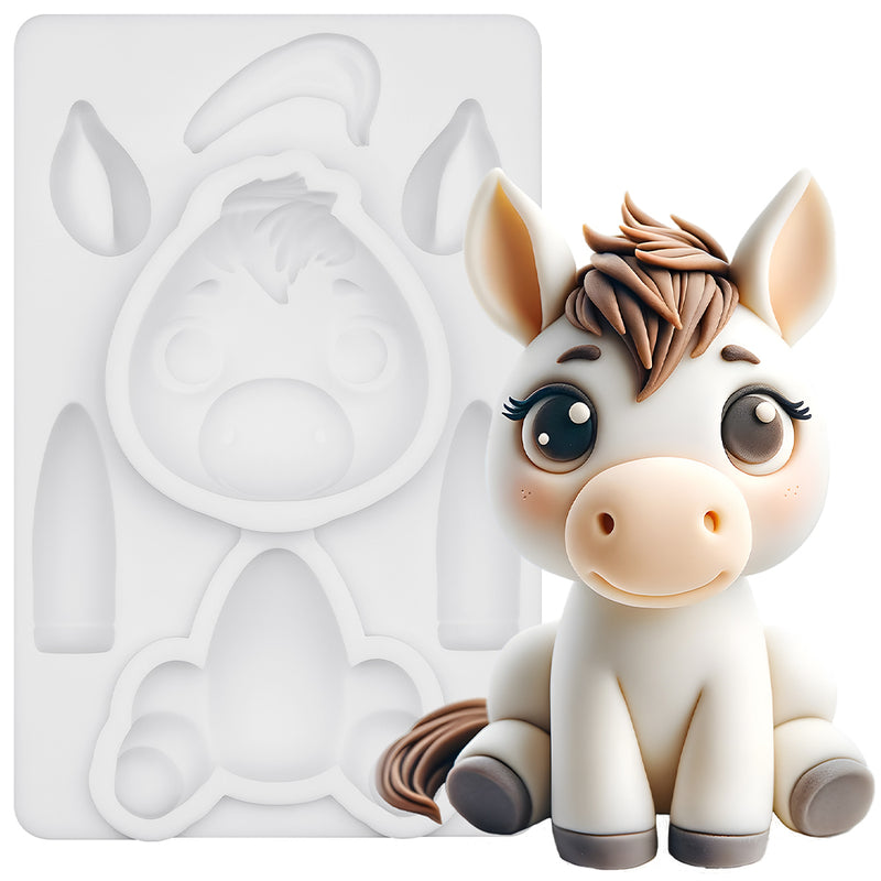 Farm Animal Horse Silicone Mold 4.3 Inches Tall