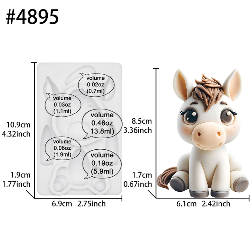 Farm Animal Horse Silicone Mold 4.3 Inches Tall