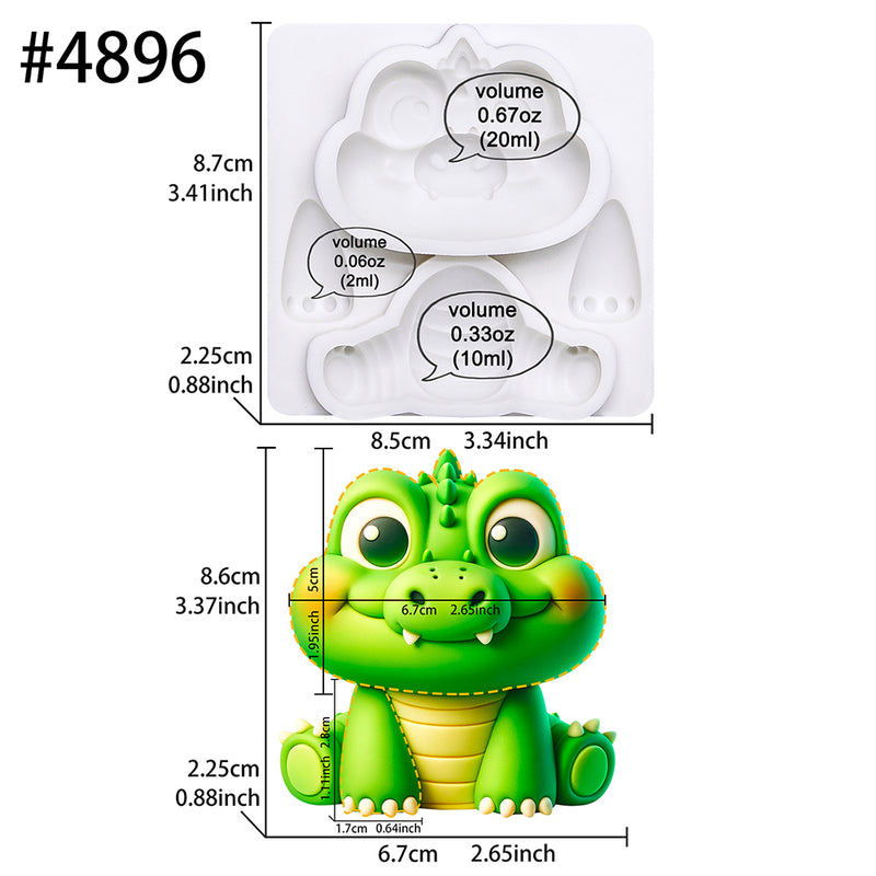 Moule En Silicone Crocodile 3D - Pour Décoration Gâteau, Chocolat, Résine, Résiste à -40°C à 220°C - 3