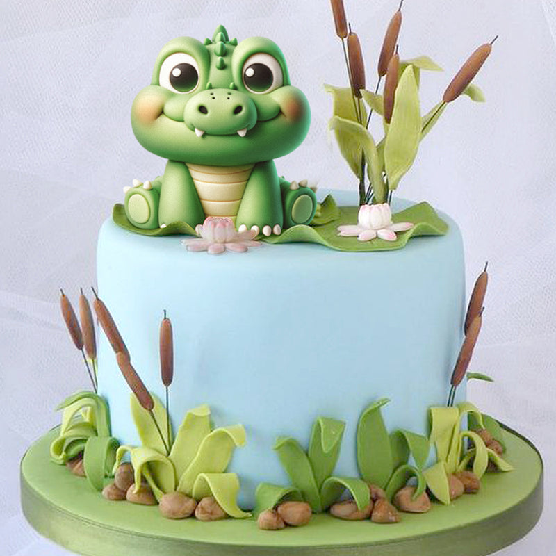 Fondant Mold Crocodile Safari Cake Topper 3.3" Tall