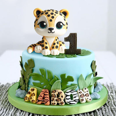 Fondant Mold Leopard Safari Cake Topper 3.2" Tall