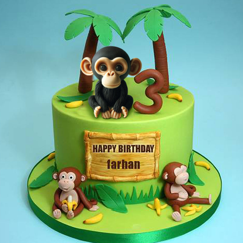 Fondant Mold Chimpanzee Safari Cake Topper 3.5inches Tall