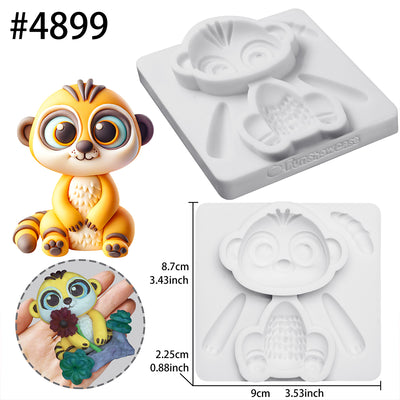 Fondant Mold Mongoose Safari Cake Topper 3.4inches Tall