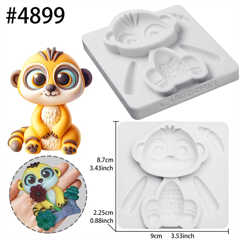 Fondant Mold Mongoose Safari Cake Topper 3.4inches Tall