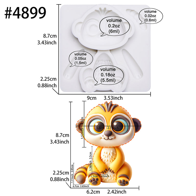 Fondant Mold Mongoose Safari Cake Topper 3.4inches Tall