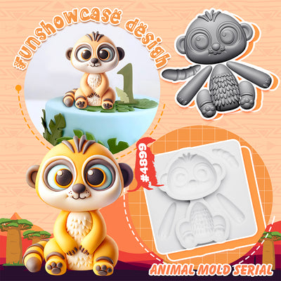 Fondant Mold Mongoose Safari Cake Topper 3.4inches Tall