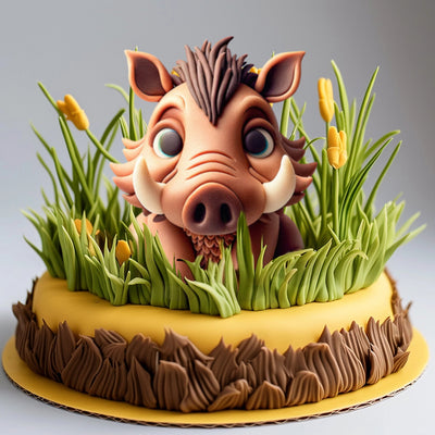Fondant Mold Warthogs Safari Cake Topper 3.3" Tall