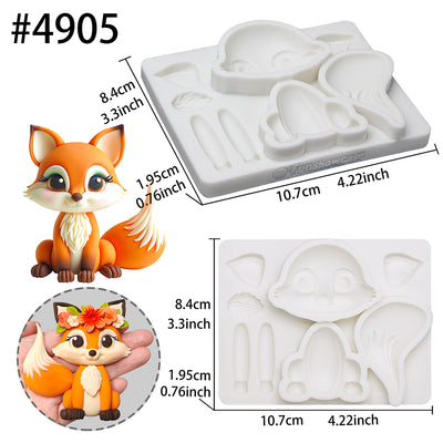 Fondant Molds Fox Animal Cake Topper 3.1" Tall