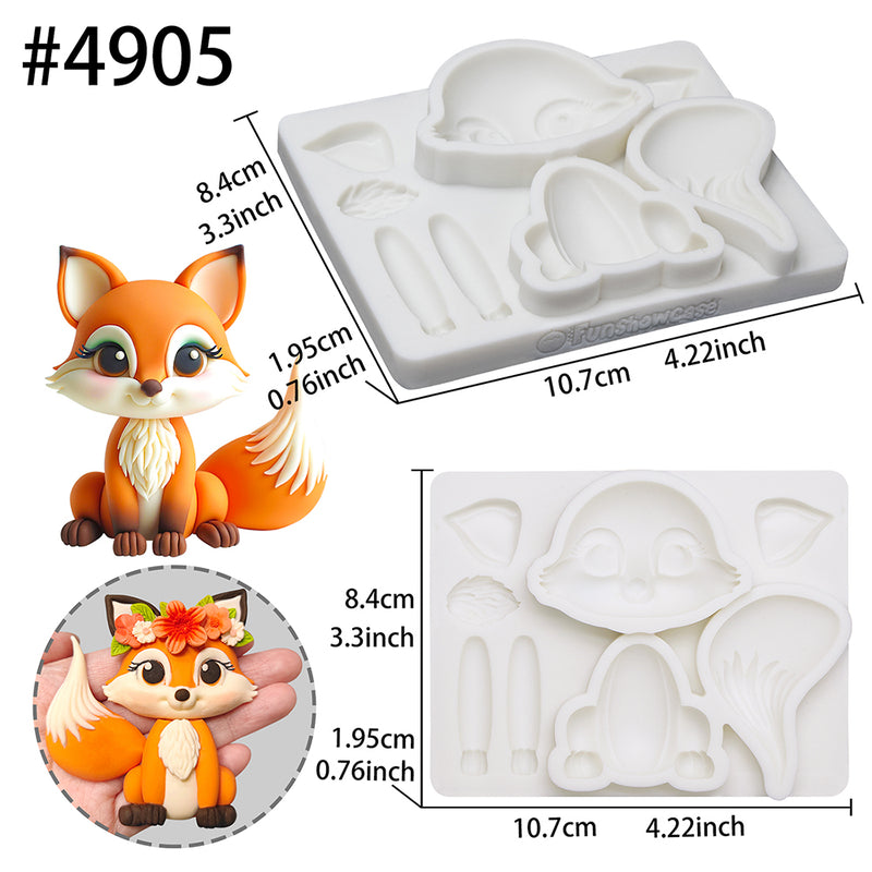 Fondant Molds Fox Animal Cake Topper 3.1inches Tall