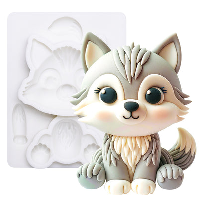 Fondant Mold Wolf Animal Cake Topper 3.5" Tall