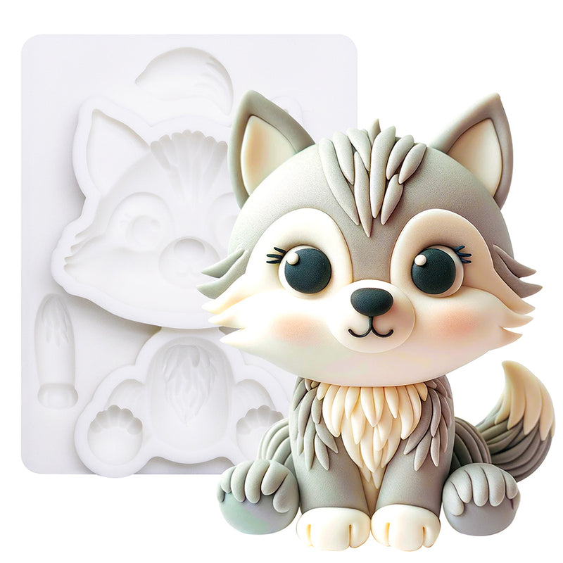 Fondant Mold Wolf Animal Cake Topper 3.5" Tall