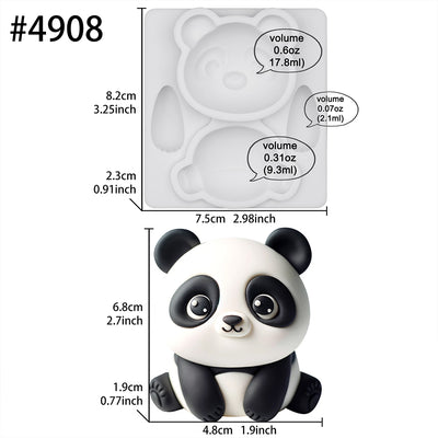 Woodland Animal Panda Silicone Mold 2.7-Inch Tall