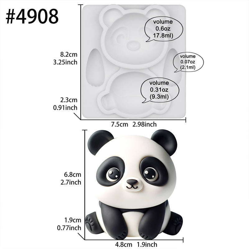 Woodland Animal Panda Silicone Mold 2.7-Inch Tall