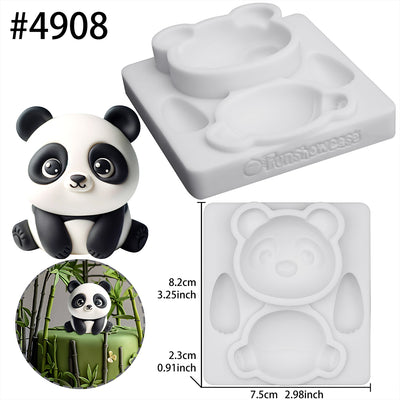 Woodland Animal Panda Silicone Mold 2.7-Inch Tall