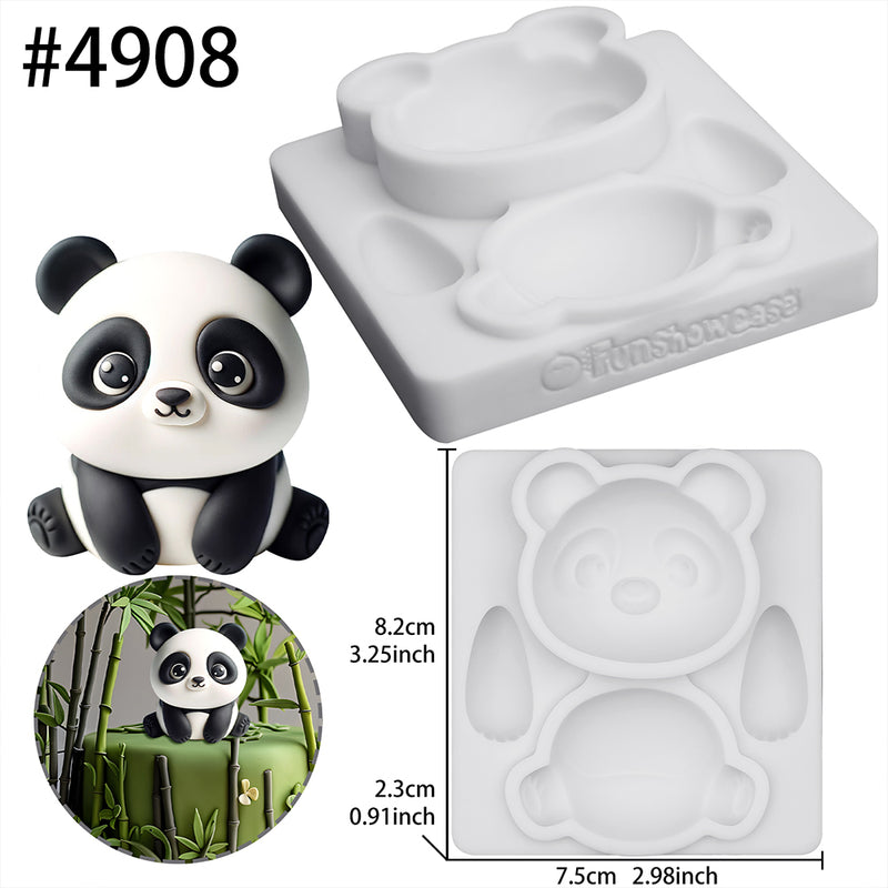 Woodland Animal Panda Silicone Mold 2.7-Inch Tall