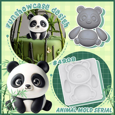 Woodland Animal Panda Silicone Mold 2.7-Inch Tall