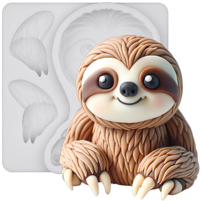 Woodland Animal Sloth Silicone Mold 2.7-Inch Tall