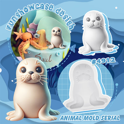 Sea Animal Seal Marine Silicone Mold 3.3-Inch Tall