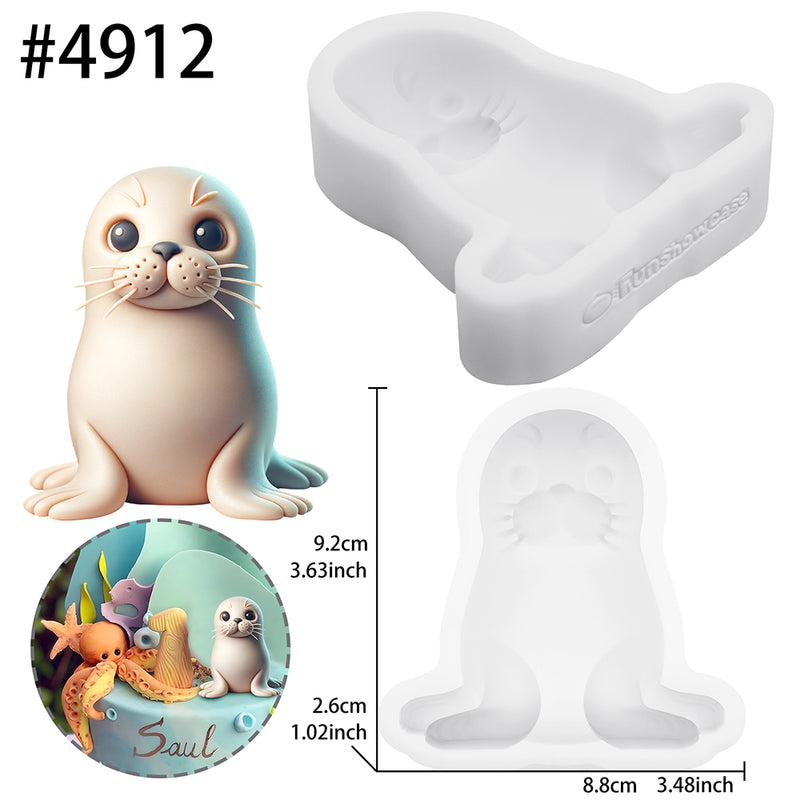 Sea Animal Seal Marine Silicone Mold 3.3-Inch Tall