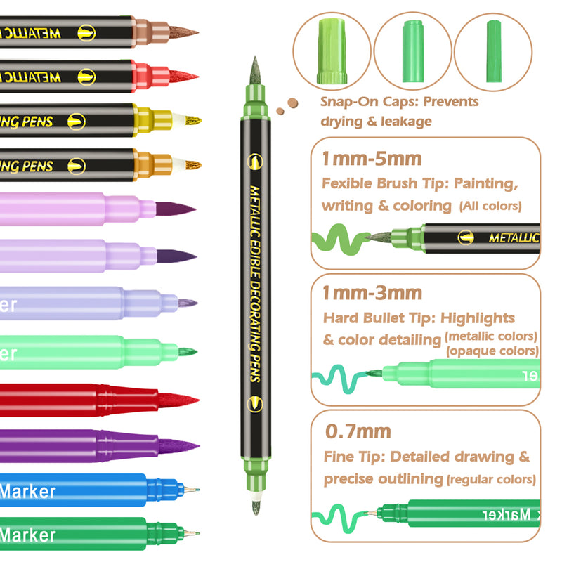 Multicolor Double-sided Edible Markers