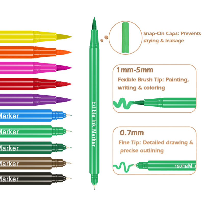 Multicolor Double-sided Edible Markers