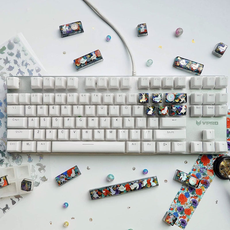 Keyboard Wrist Rest and Keycaps Resin Silicone Molds Set with Key Puller