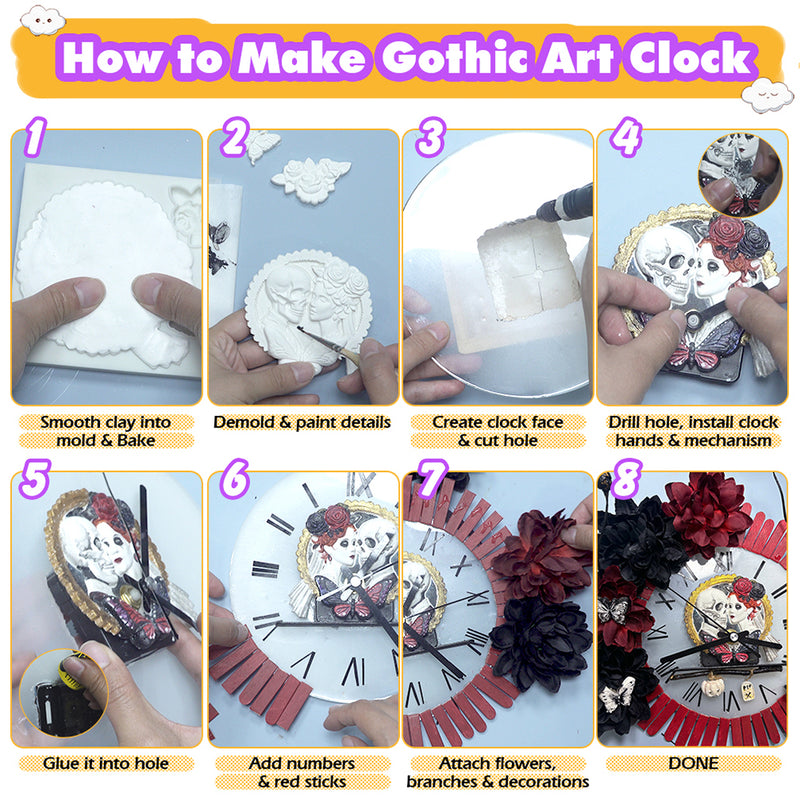 Skeleton Bride and Groom Clay Molds for Crafts