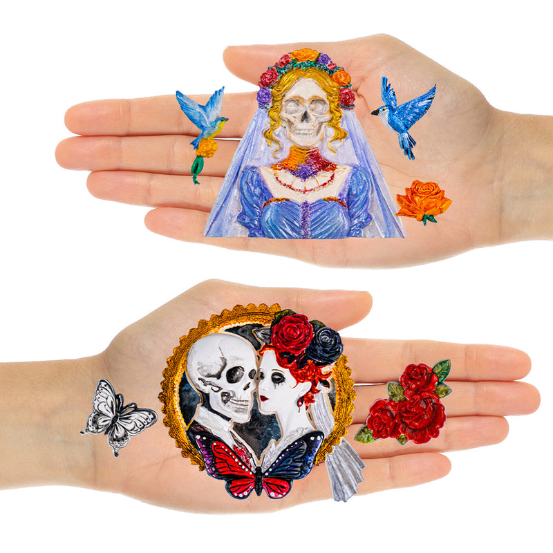 Skeleton Bride and Groom Clay Molds for Crafts