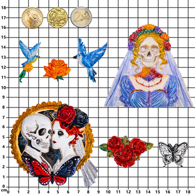 Skeleton Bride and Groom Clay Molds for Crafts