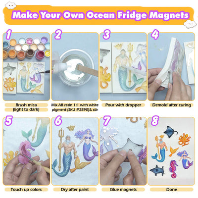 Mermaid and Sea Creatures Clay Molds for Crafts