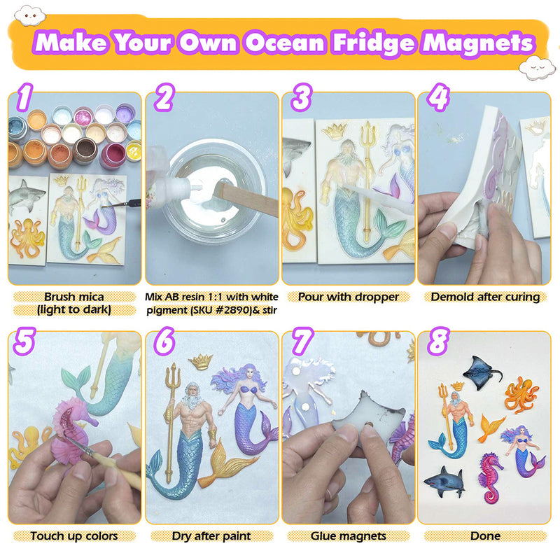 Mermaid and Sea Creatures Clay Molds for Crafts