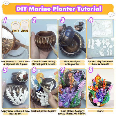 Mermaid and Sea Creatures Clay Molds for Crafts