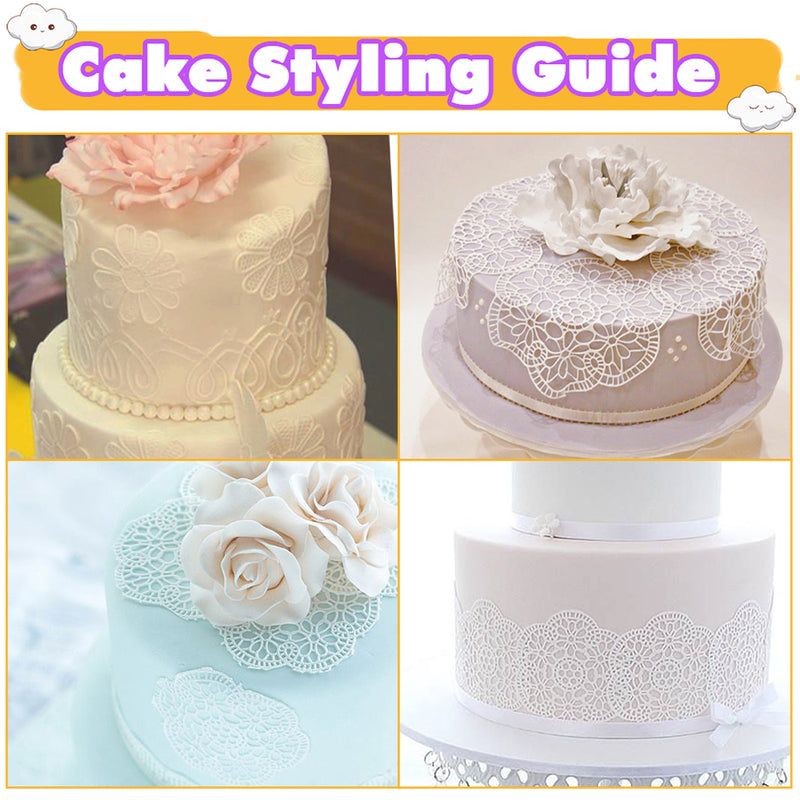 Edible Cake Lace Doilies for Cupcake Topper Decoration Pure White Random Pack of 8