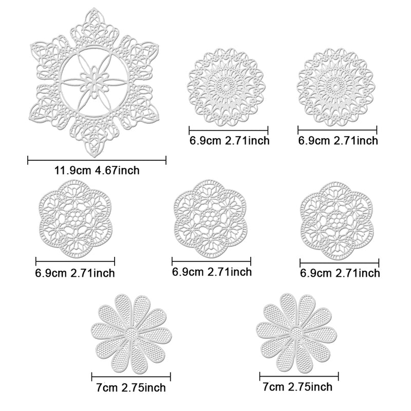 Edible Cake Lace Doilies for Cupcake Topper Decoration Pure White Random Pack of 8
