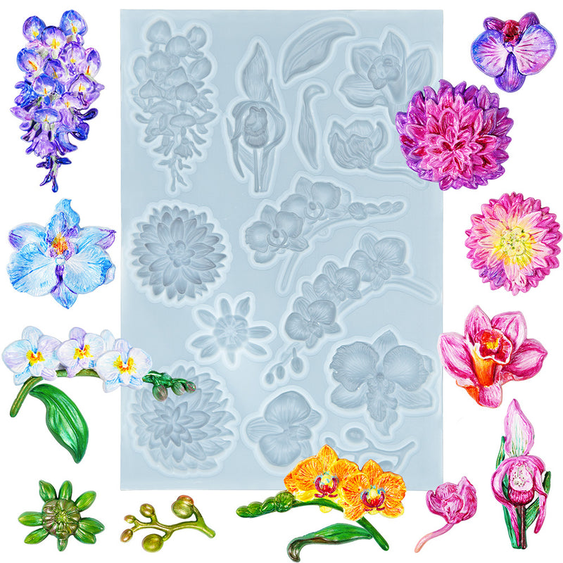 Flower Fondant Mold for Air Dry Clay Crafts 14-Cavity