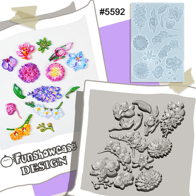 Flower Fondant Mold for Air Dry Clay Crafts 14-Cavity