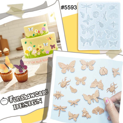 Butterfly and Insects Mold Silicone for Fondant, Air Dry Clay, Resin Crafts
