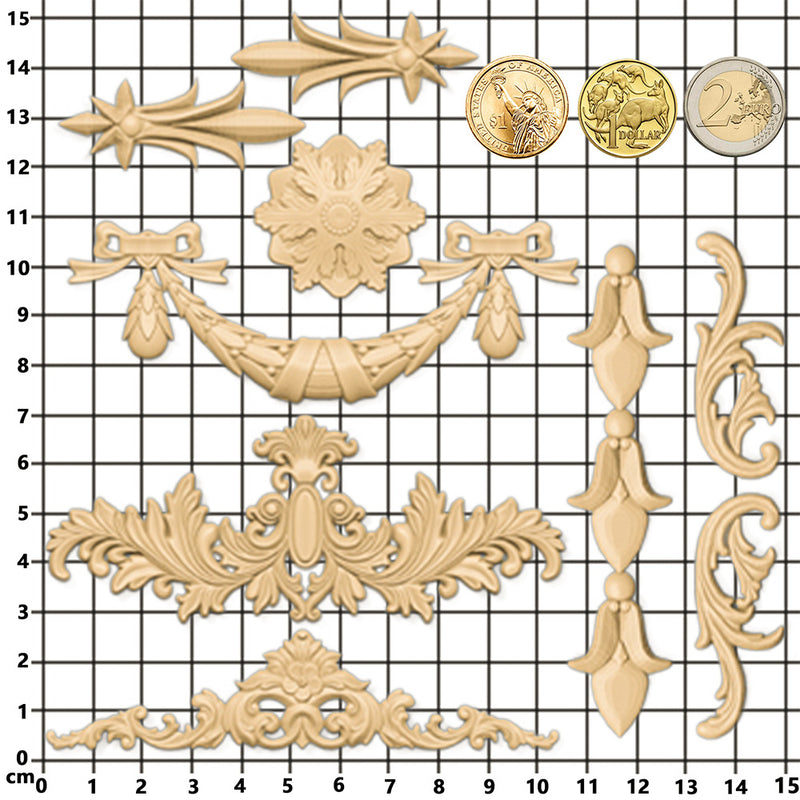 Silicone Mold for Polyclay Air Dry Clay Plaster Crafts Rococo Bow Swag